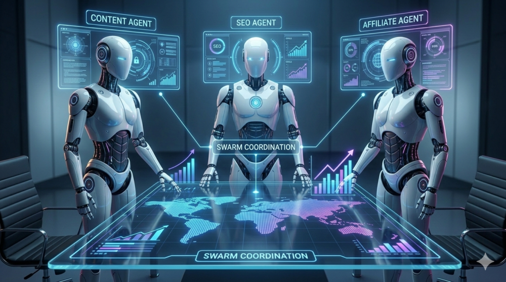 Multi-Agent Swarm Coordination Diagram for $5k/Month